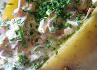 Kartoffeln mit Kräuterspecksauce laktosearm