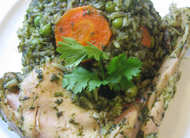 Grüner Reis mit Huhn laktosearm