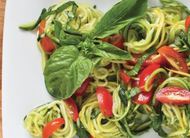 Zucchini mit Caprese Nudelsalat leicht histaminarm