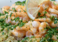 Quinoa mit Knoblauch und Shrimps laktosearm